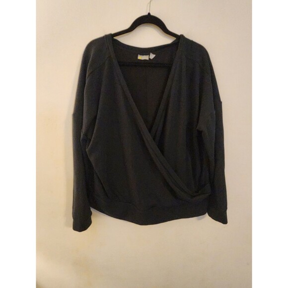 Zella Women's Size XXL Black Peaceful Wrap‎ Pullover Super Soft Sweatshirt Yoga - Picture 1 of 8